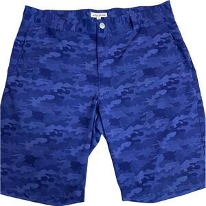 Peter Millar Performance Golf Shorts Men's 34 Stretch Navy Camo Athletic